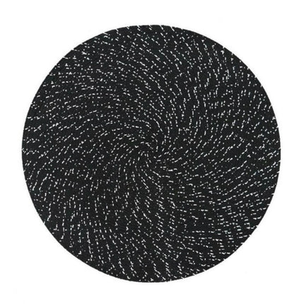 2 PCS PP Round Oval Woven Placemat, Size:Diameter 18cm(Black)-garmade.com