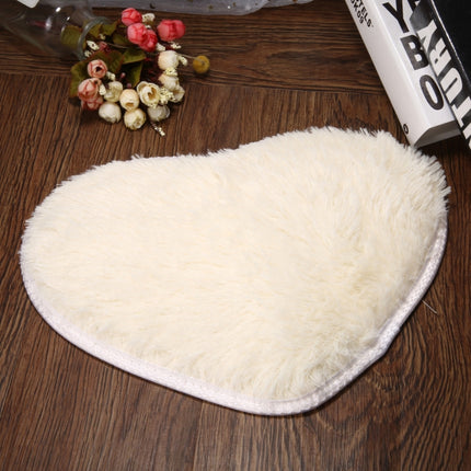 Heart Shape Non-slip Bath Mats Kitchen Carpet Home Decoration(Beige)-garmade.com