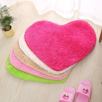 Heart Shape Non-slip Bath Mats Kitchen Carpet Home Decoration(Beige)-garmade.com