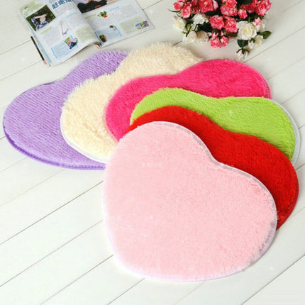 Heart Shape Non-slip Bath Mats Kitchen Carpet Home Decoration(Black)-garmade.com