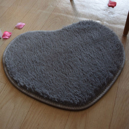 Heart Shape Non-slip Bath Mats Kitchen Carpet Home Decoration, Size:30*40CM(Dark Grey)-garmade.com
