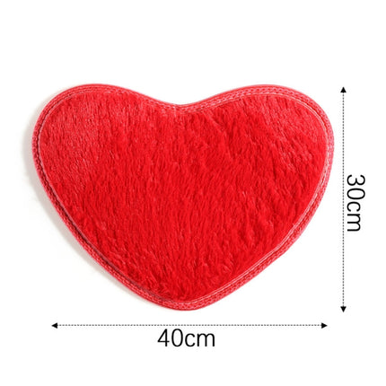 Heart Shape Non-slip Bath Mats Kitchen Carpet Home Decoration(Black)-garmade.com