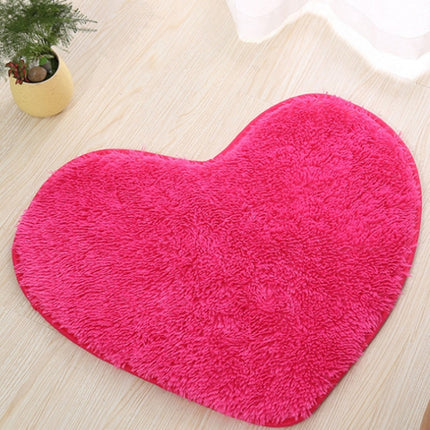 Heart Shape Non-slip Bath Mats Kitchen Carpet Home Decoration, Size:40*50CM(Magenta)-garmade.com