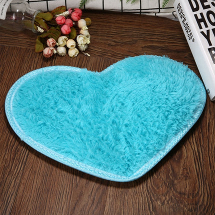 Heart Shape Non-slip Bath Mats Kitchen Carpet Home Decoration(Sky Blue)-garmade.com