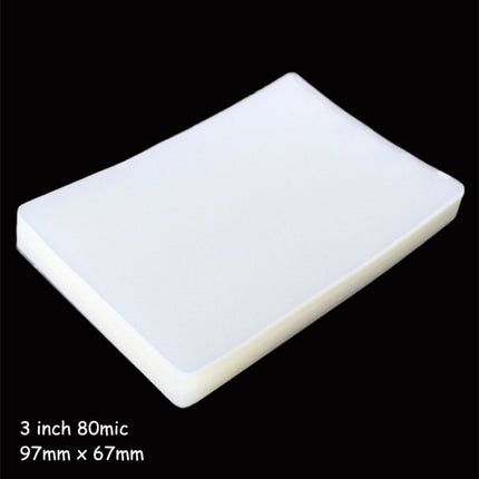 100 PCS 3 Inch 80mic Thickness Clear Laminating Film Plastic film-garmade.com