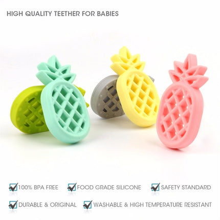 Pineapple Silicone Teether Babies Teething Pendant Nursing Soft Silicone Safe Toys for Soothe Teething Baby(White)-garmade.com