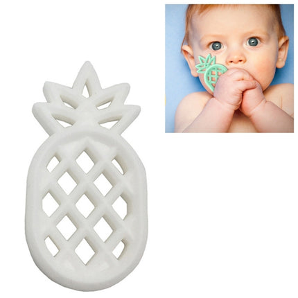 Pineapple Silicone Teether Babies Teething Pendant Nursing Soft Silicone Safe Toys for Soothe Teething Baby(White)-garmade.com