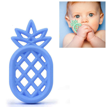 Pineapple Silicone Teether Babies Teething Pendant Nursing Soft Silicone Safe Toys for Soothe Teething Baby(Blue)-garmade.com