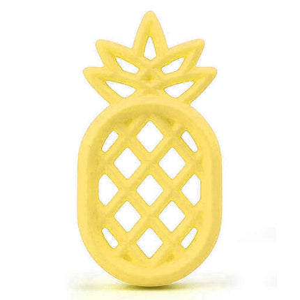Pineapple Silicone Teether Babies Teething Pendant Nursing Soft Silicone Safe Toys for Soothe Teething Baby(Yellow)-garmade.com