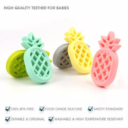 Pineapple Silicone Teether Babies Teething Pendant Nursing Soft Silicone Safe Toys for Soothe Teething Baby(Yellow)-garmade.com