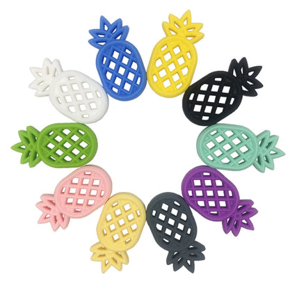 Pineapple Silicone Teether Babies Teething Pendant Nursing Soft Silicone Safe Toys for Soothe Teething Baby(Yellow)-garmade.com
