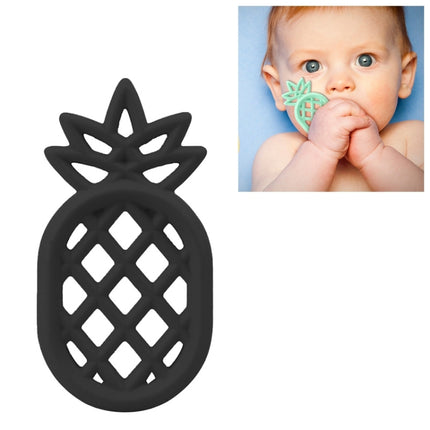 5 PCS Pineapple Silicone Teether Babies Teething Pendant Nursing Soft Silicone Safe Toys for Soothe Teething Baby(Black)-garmade.com