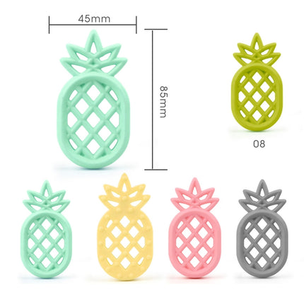Pineapple Silicone Teether Babies Teething Pendant Nursing Soft Silicone Safe Toys for Soothe Teething Baby(Light Green)-garmade.com
