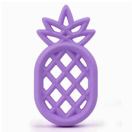 Pineapple Silicone Teether Babies Teething Pendant Nursing Soft Silicone Safe Toys for Soothe Teething Baby(Purple)-garmade.com