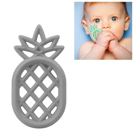 Pineapple Silicone Teether Babies Teething Pendant Nursing Soft Silicone Safe Toys for Soothe Teething Baby(Grey)-garmade.com
