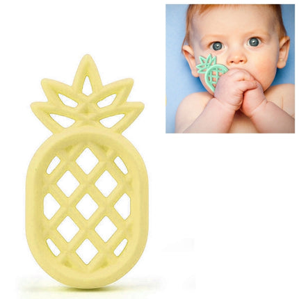 Pineapple Silicone Teether Babies Teething Pendant Nursing Soft Silicone Safe Toys for Soothe Teething Baby(Light Yellow)-garmade.com