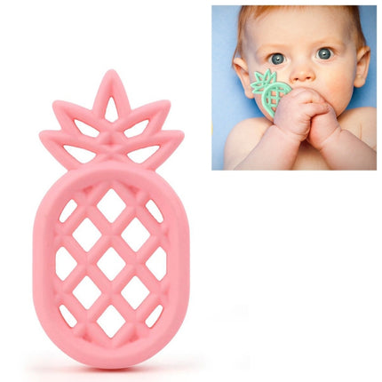 Pineapple Silicone Teether Babies Teething Pendant Nursing Soft Silicone Safe Toys for Soothe Teething Baby(Pink)-garmade.com
