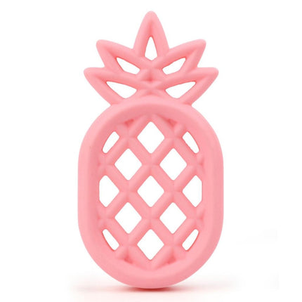 Pineapple Silicone Teether Babies Teething Pendant Nursing Soft Silicone Safe Toys for Soothe Teething Baby(Pink)-garmade.com