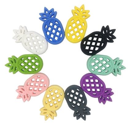 Pineapple Silicone Teether Babies Teething Pendant Nursing Soft Silicone Safe Toys for Soothe Teething Baby(Pink)-garmade.com