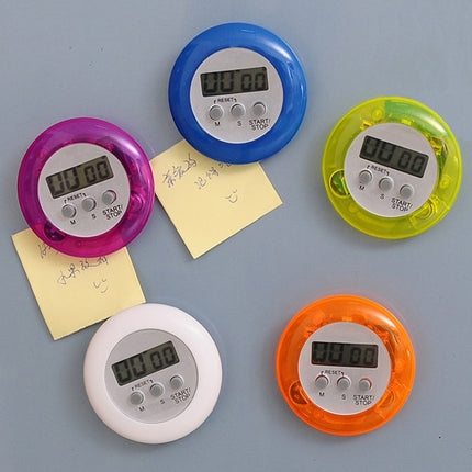 Round Magnetic Digital Countdown Timer Alarm Stand Kitchen Timer Cooking Alarm Clock, Random Color Delivery-garmade.com