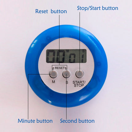 Round Magnetic Digital Countdown Timer Alarm Stand Kitchen Timer Cooking Alarm Clock, Random Color Delivery-garmade.com