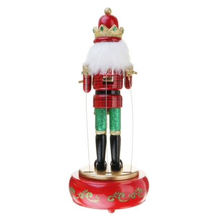 Retro Wooden Nutcracker Drummer Music Box for Gift Vintage Home Decoration(Blue)-garmade.com