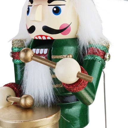 Retro Wooden Nutcracker Drummer Music Box for Gift Vintage Home Decoration(Blue)-garmade.com