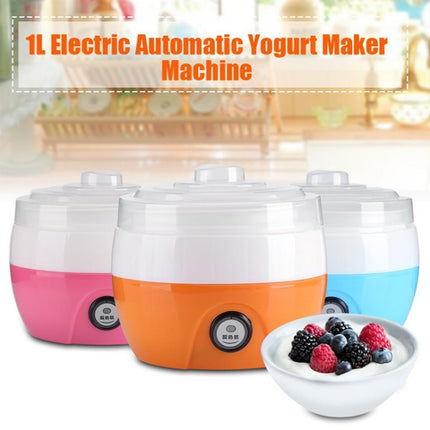 Electric Automatic Yogurt Maker Machine Yoghurt DIY Tool Kithchen Plastic Container 220V Capacity: 1L(Orange)-garmade.com