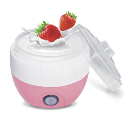 Electric Automatic Yogurt Maker Machine Yoghurt DIY Tool Kithchen Plastic Container 220V Capacity: 1L(Pink)-garmade.com