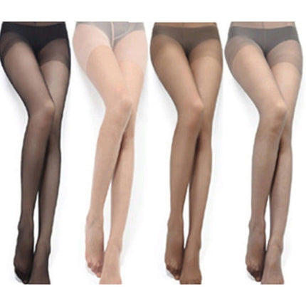 3 Pair Women Sexy Tights Stocking Panties Pantyhose Nylon Sheer Stockings Long Stockings(Skin Color)-garmade.com