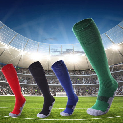 Adult Non-Slip Over-Knee Football Socks Thick Comfortable Wear-Resistant High Knee Socks(Black)-garmade.com