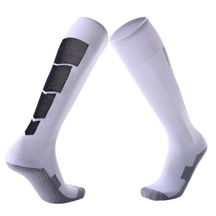 Adult Non-Slip Over-Knee Football Socks Thick Comfortable Wear-Resistant High Knee Socks(White)-garmade.com