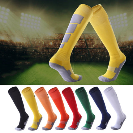 Adult Non-Slip Over-Knee Football Socks Thick Comfortable Wear-Resistant High Knee Socks(White)-garmade.com