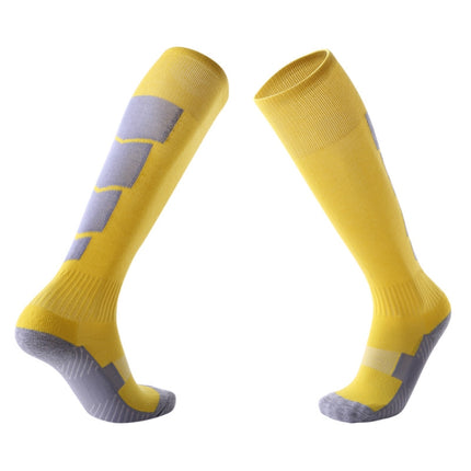 Adult Non-Slip Over-Knee Football Socks Thick Comfortable Wear-Resistant High Knee Socks(Yellow)-garmade.com