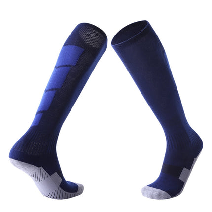 Adult Non-Slip Over-Knee Football Socks Thick Comfortable Wear-Resistant High Knee Socks(Sapphire)-garmade.com