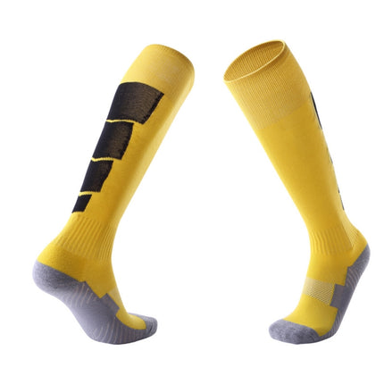 Adult Non-Slip Over-Knee Football Socks Thick Comfortable Wear-Resistant High Knee Socks(Yellow Black)-garmade.com