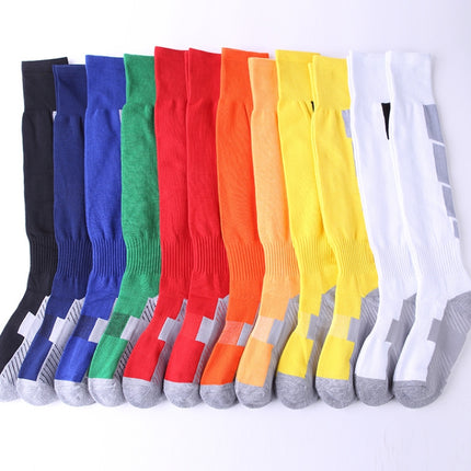 Adult Non-Slip Over-Knee Football Socks Thick Comfortable Wear-Resistant High Knee Socks(Yellow Black)-garmade.com