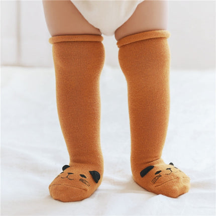 Autumn And Winter Baby Thigh Socks Curling Loose Mouth Children Cartoon Non-Slip Toddler Socks, Size:S(Blue Cat)-garmade.com