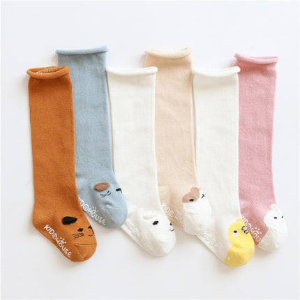 Autumn And Winter Baby Thigh Socks Curling Loose Mouth Children Cartoon Non-Slip Toddler Socks, Size:S(Blue Cat)-garmade.com