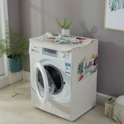 Cartoon Cotton and Linen Drum Roller Washing Machine Dust Cover, Size:83x60x60cm(Hello Rabbit)-garmade.com