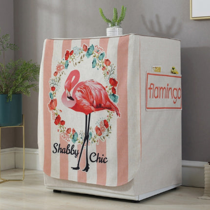 Cartoon Cotton and Linen Drum Roller Washing Machine Dust Cover, Size:83x60x60cm(Flamingo)-garmade.com