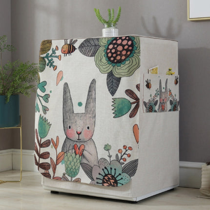 Cartoon Cotton and Linen Drum Roller Washing Machine Dust Cover, Size:83x60x60cm(Love Rabbit)-garmade.com