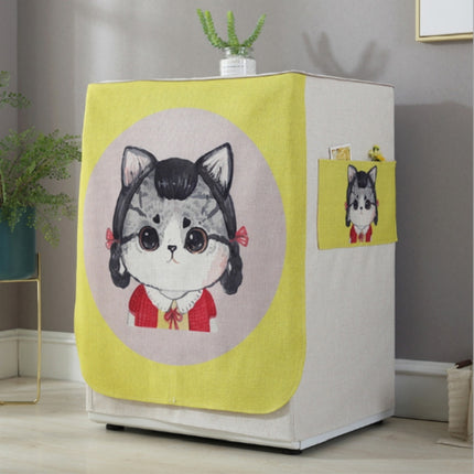 Cartoon Cotton and Linen Drum Roller Washing Machine Dust Cover, Size:83x60x60cm(Cat)-garmade.com