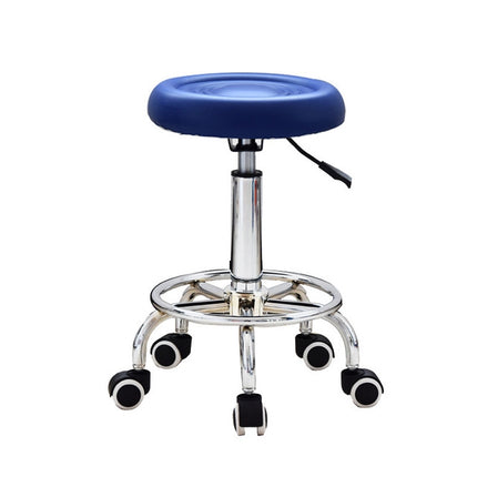 Adjustable Beauty Barber Shop Bar Lift Pulley Stool Movable Stool Chair(Blue)-garmade.com