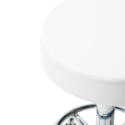 Adjustable Beauty Barber Shop Bar Lift Pulley Stool Movable Stool Chair(White Grid)-garmade.com