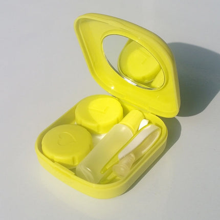 5PCS/Set Mini Square Plastic Contact Lens Case with Mirror(Green)-garmade.com