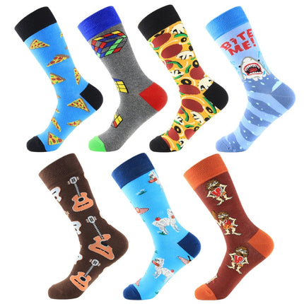 3 Pairs Autumn And Winter Street Trends Men And Women Tube Cotton Socks, Type:5(EUR 39-46)-garmade.com