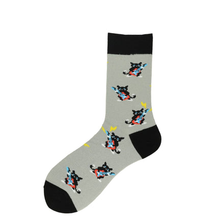 3 Pairs Autumn Personality Animal Colorful Skates Tube Male Socks, Type:1931-12(EUR 39-46)-garmade.com