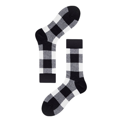 3 Pairs Autumn And Winter Simple Pattern Tube Socks, Type:1(EUR 39-46)-garmade.com