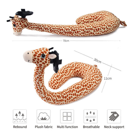 Multifunctional Lazy Mobile Phone Bracket U Shaped Pillow Two-in-one Cartoon Foam Particle Neck Pillow(Dinosaur)-garmade.com